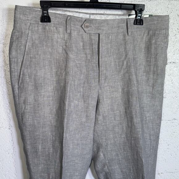 Bar III Men's Slim-Fit 100% Linen Suit Pants, Grey 34X30 $135 - Picture 7 of 8